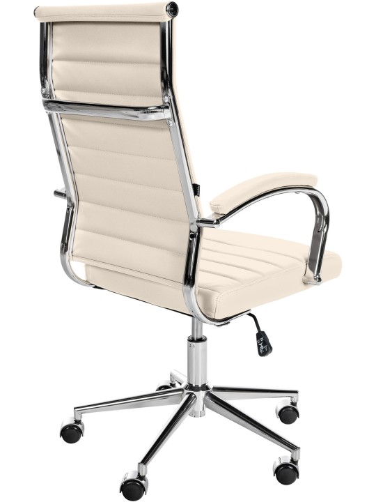 Mollis aitoa nahkaa työtuoli, kermanvärinen