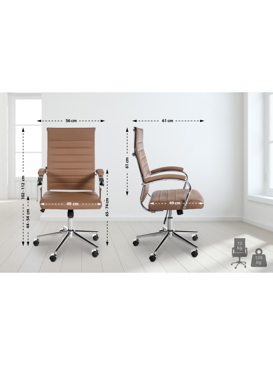 Mollis aitoa nahkaa työtuoli, vaaleanruskea