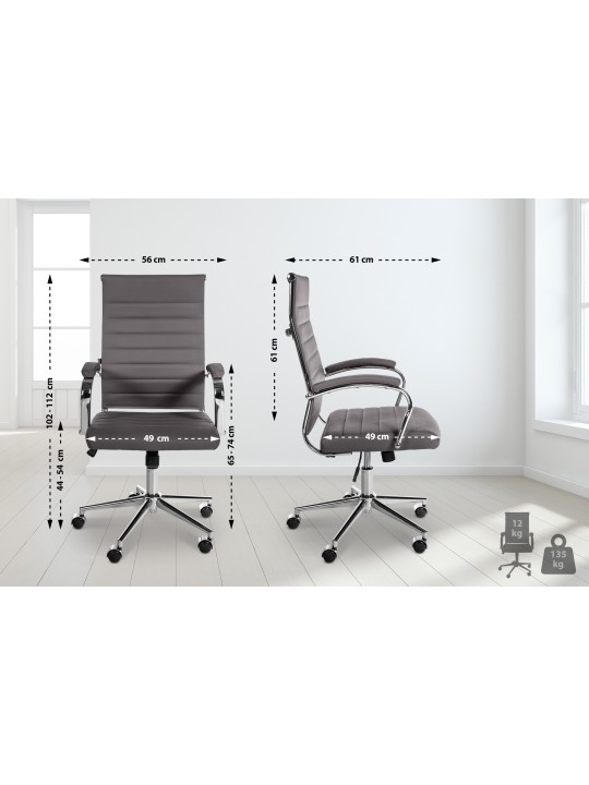 Mollis aitoa nahkaa työtuoli, harmaa Mollis aitoa nahkaa työtuoli, harmaa