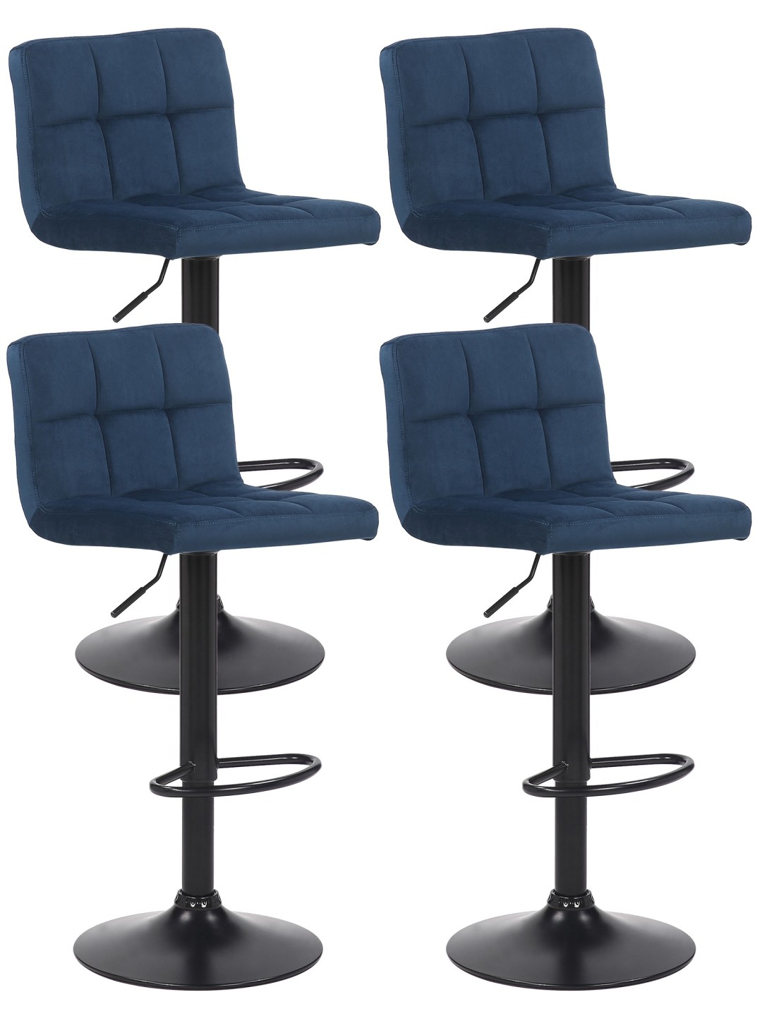 4 baarijakkaran setti Feni velvet, sininen