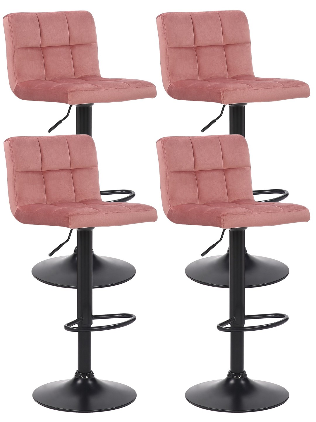 4 baarijakkaran setti Feni velvet, pinkki