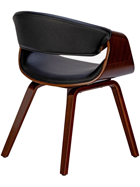 Sarja 2 ruokasalin tuolia Foley keinonahkaa, pähkinä/musta