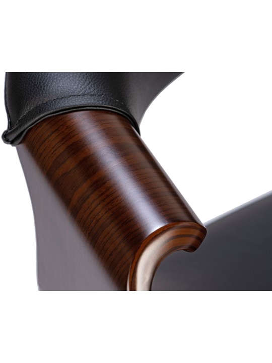 Sarja 2 ruokasalin tuolia Foley keinonahkaa, pähkinä/musta