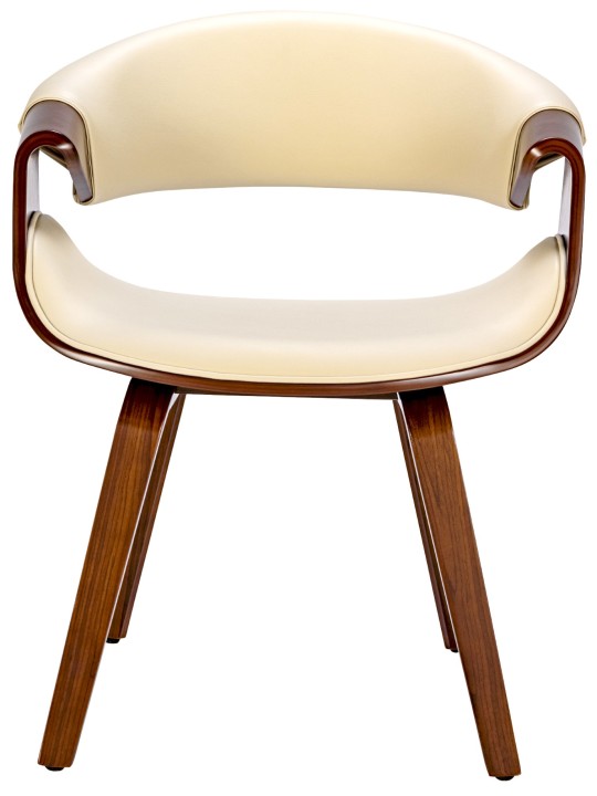 Sarja 2 ruokasalin tuolia Foley keinonahkaa, pähkinä/kermanvärinen