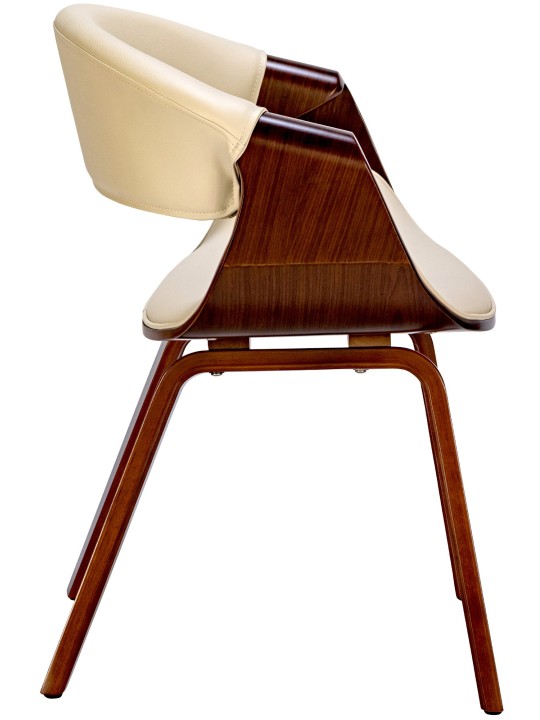 Sarja 2 ruokasalin tuolia Foley keinonahkaa, pähkinä/kermanvärinen