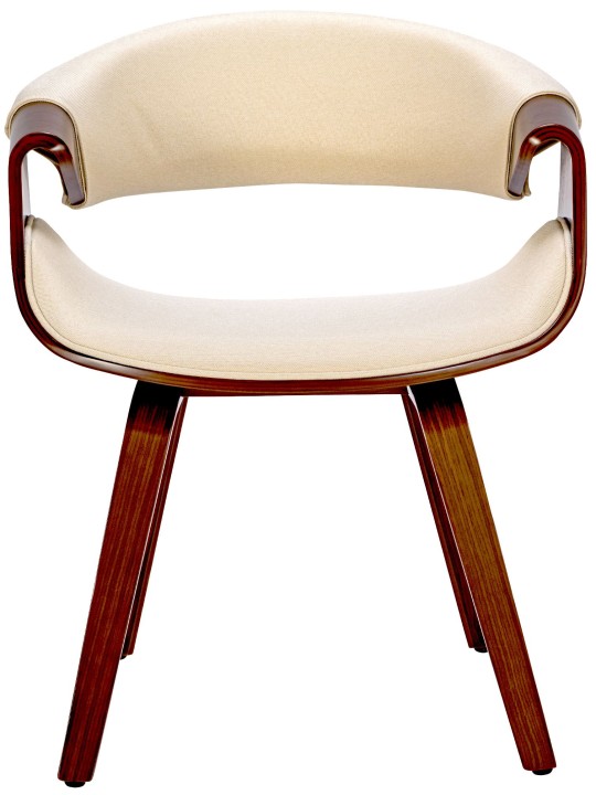 2 ruokapöydän tuolin sarja Foley Fabric, pähkinä/kermanvärinen