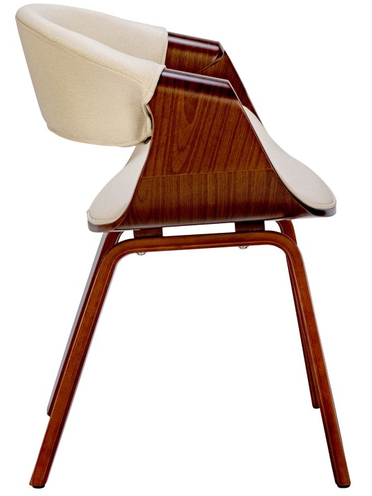 2 ruokapöydän tuolin sarja Foley Fabric, pähkinä/kermanvärinen