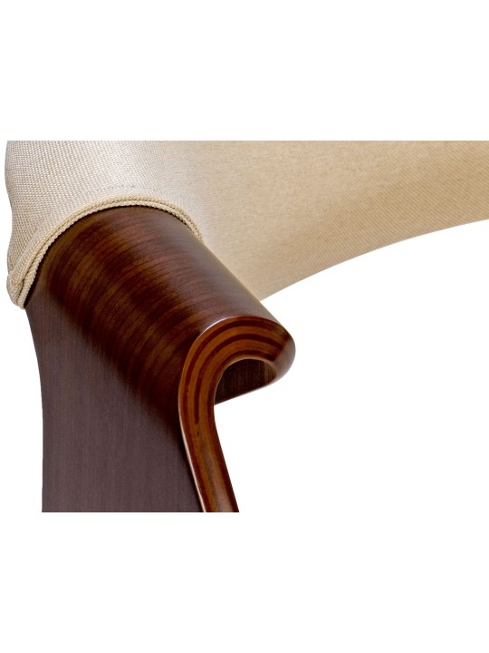 2 ruokapöydän tuolin sarja Foley Fabric, pähkinä/kermanvärinen