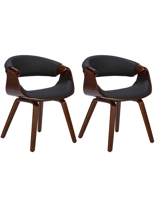 2 ruokapöydän tuolin sarja Foley Fabric, pähkinä/musta