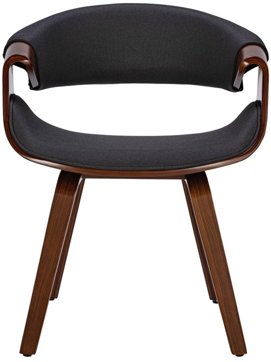 2 ruokapöydän tuolin sarja Foley Fabric, pähkinä/musta