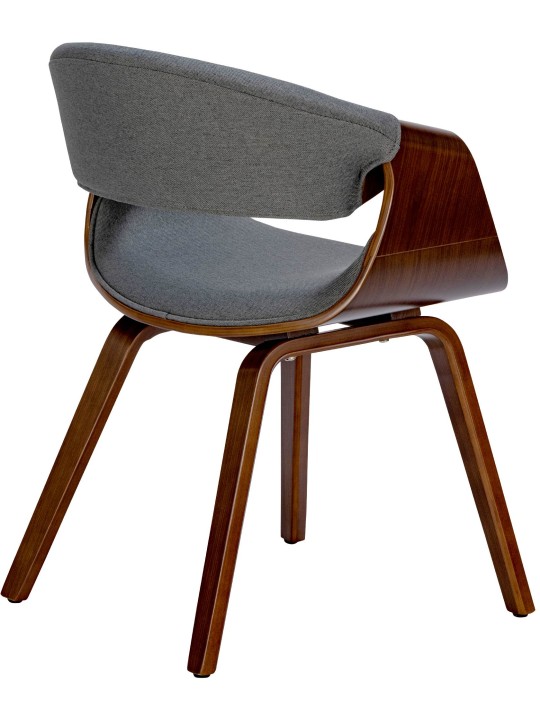 2 ruokapöydän tuolin sarja Foley Fabric, pähkinä/harmaa