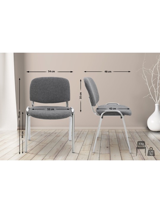 Vierailutuoli Ken C -kangasta, harmaa