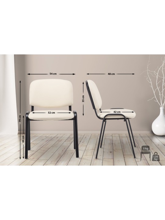 Vierailutuoli Ken keinonahkaa, kermanvärinen