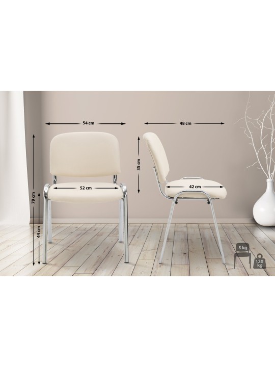 Vierailutuoli Ken C keinonahkaa, kermanvärinen