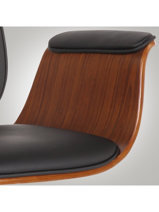 Kemberg keinonahkainen työtuoli, pähkinä/musta