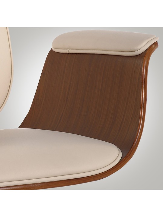 Kemberg keinonahkainen työtuoli, pähkinä/kermanvärinen