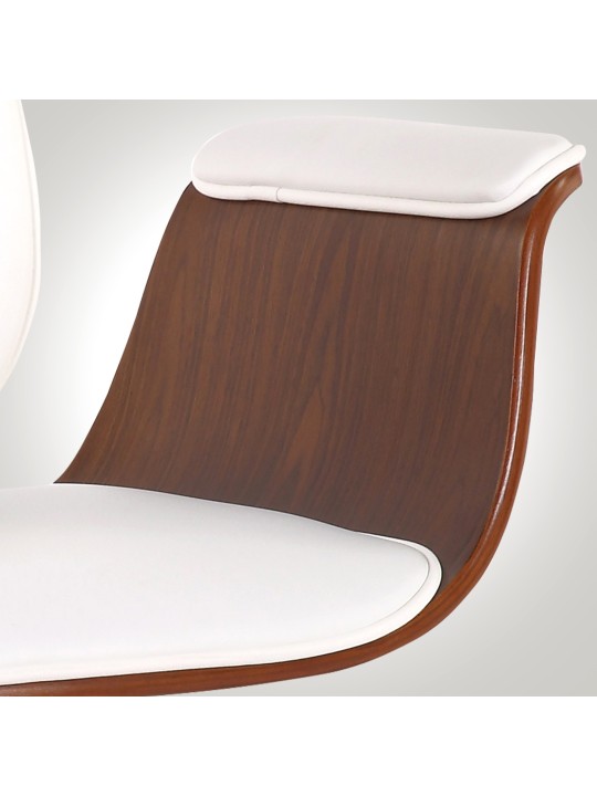 Kemberg keinonahkainen työtuoli, pähkinä/valkoinen