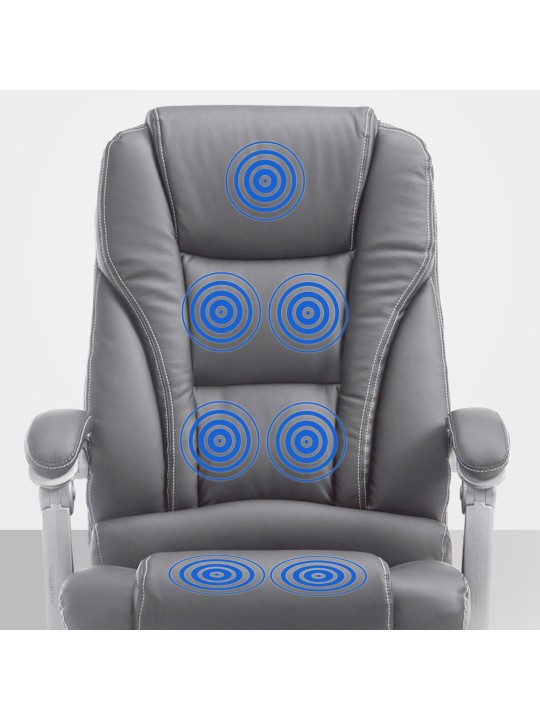Pacific-työtuoli hierontatoiminnolla V2, harmaa