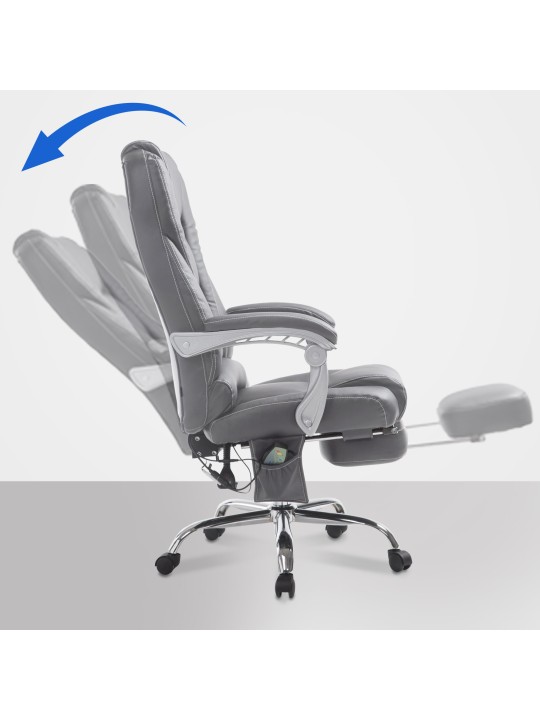 Pacific-työtuoli hierontatoiminnolla V2, harmaa