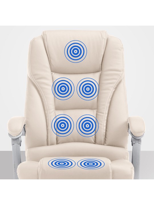 Pacific-työtuoli hierontatoiminnolla V2, kermanvärinen