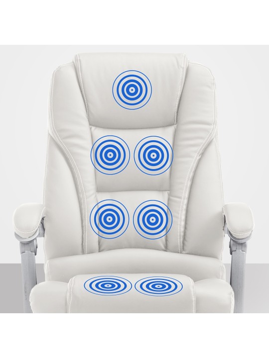 Pacific-työtuoli hierontatoiminnolla V2, valkoinen Pacific-työtuoli hierontatoiminnolla V2, valkoinen