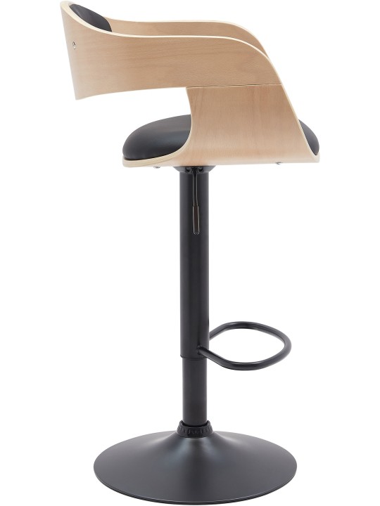 2 baarituolia Kingston B keinonahkaa, luonnonvärinen/musta