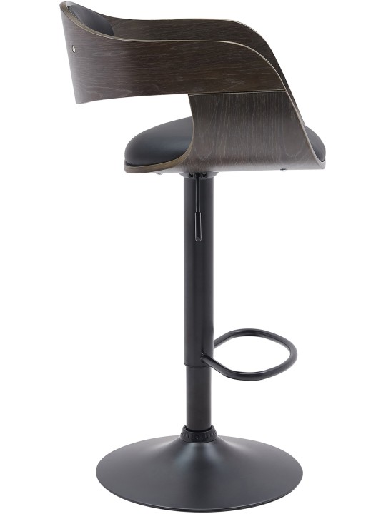 2 baarituolia Kingston B keinonahkaa, musta/harmaa