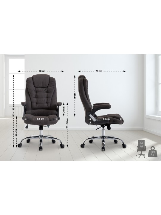 Työtuoli Thor kangasta, tummanharmaa