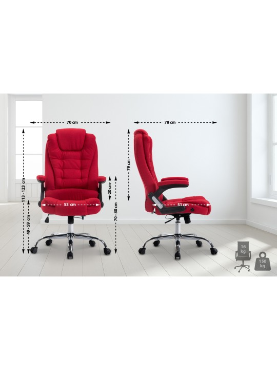 Työtuoli Thor kangasta, punainen