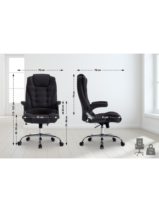 Työtuoli Thor kangasta, musta