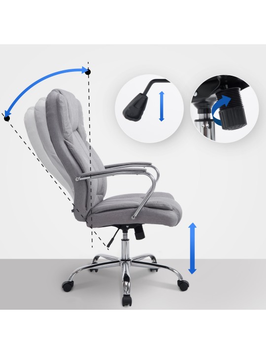 Työtuoli BIG Xanthos kangasta, harmaa