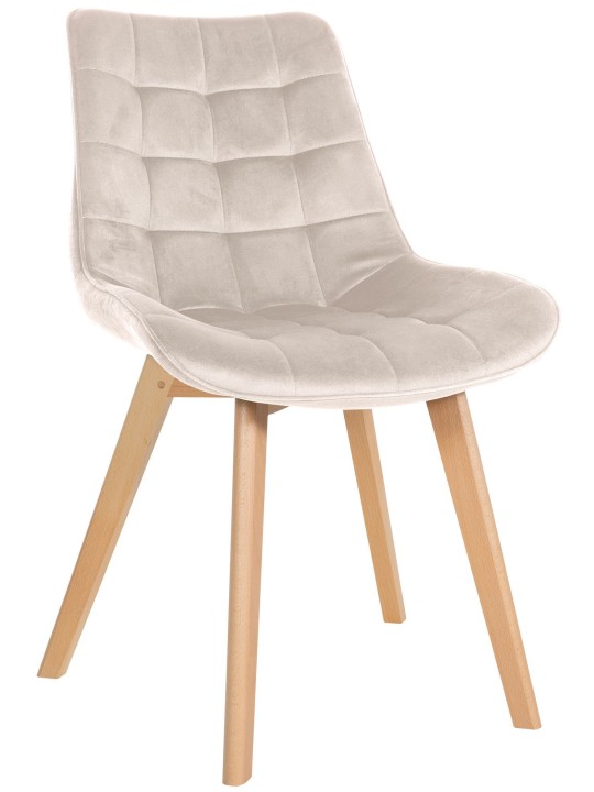 Brook samettituoli, kermanvärinen