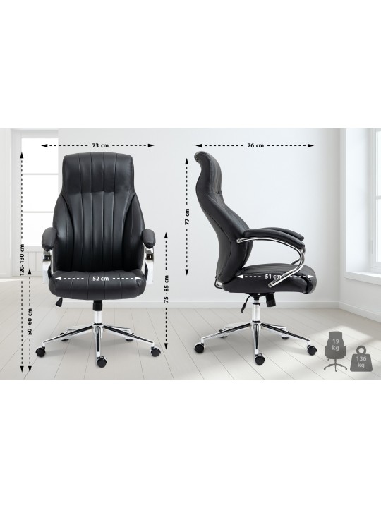 Wigan aitoa nahkaa työtuoli, musta