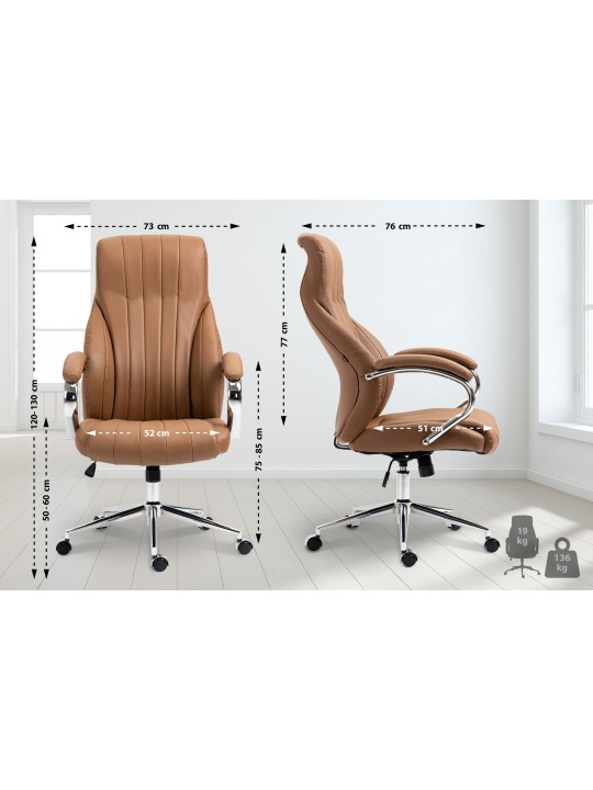 Wigan aitoa nahkaa työtuoli, vaaleanruskea