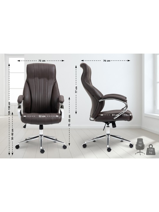 Wigan aitoa nahkaa työtuoli, ruskea