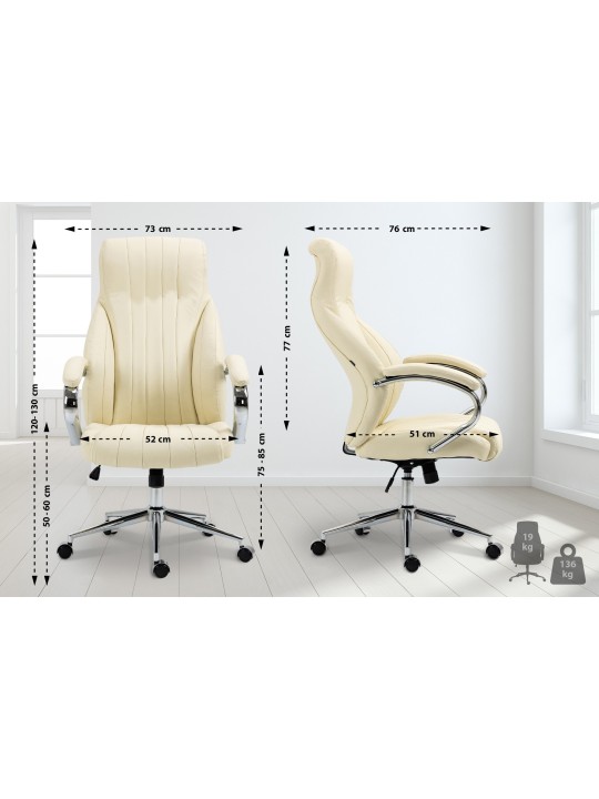 Wigan aitoa nahkaa työtuoli, kermanvärinen