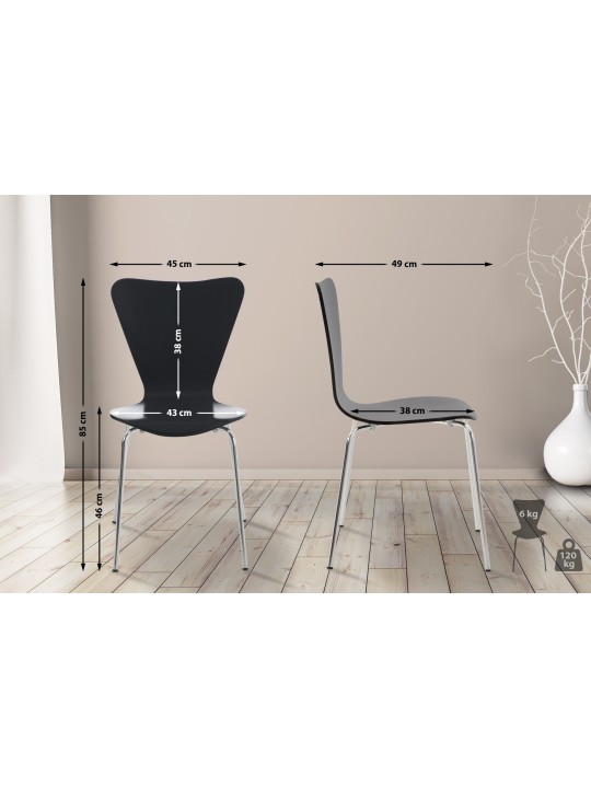 Calisto vierailijatuoli, musta