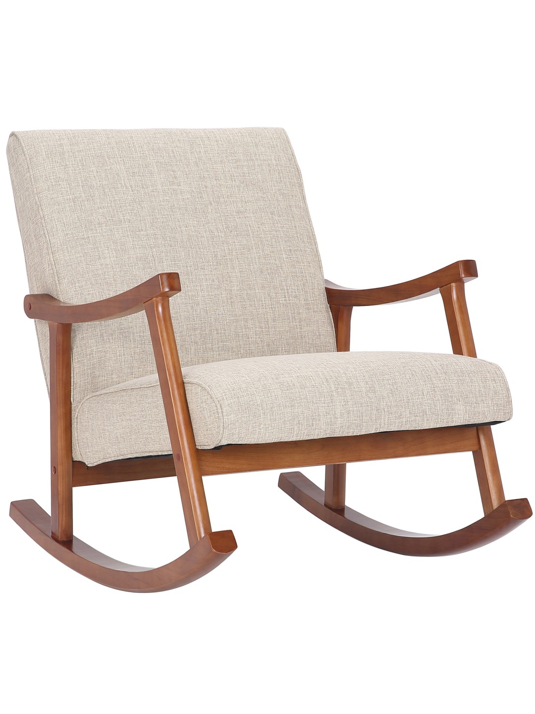 Keinutuoli Morelia kangas pähkinä, kermanvärinen