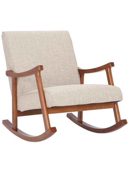 Keinutuoli Morelia kangas pähkinä, kermanvärinen