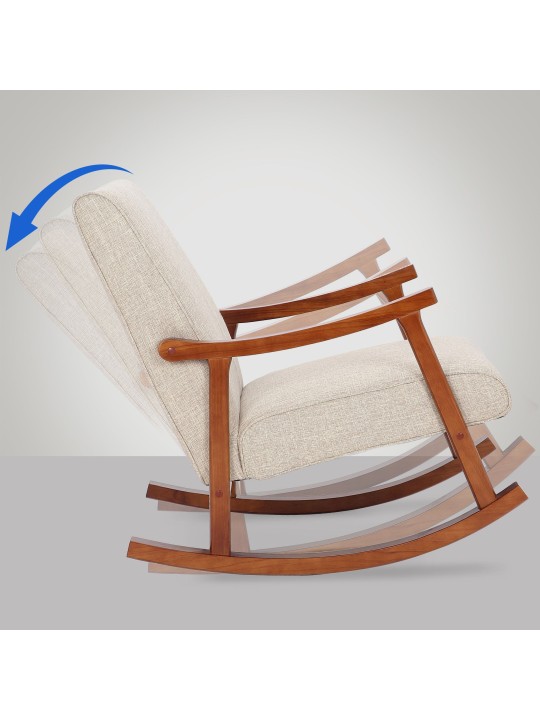 Keinutuoli Morelia kangas pähkinä, kermanvärinen