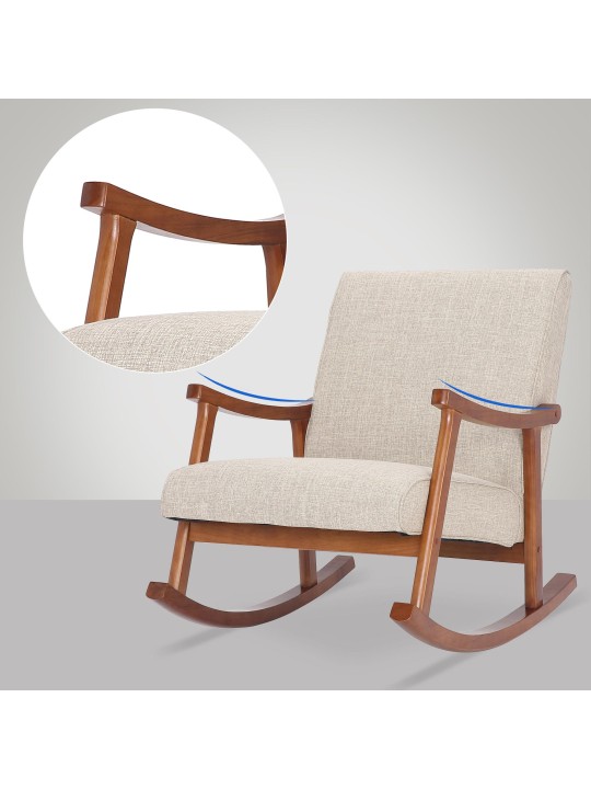 Keinutuoli Morelia kangas pähkinä, kermanvärinen