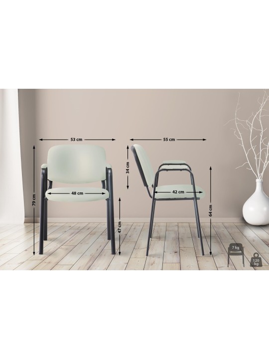 Vierailutuoli Ken PRO keinonahkaa, kermanvärinen