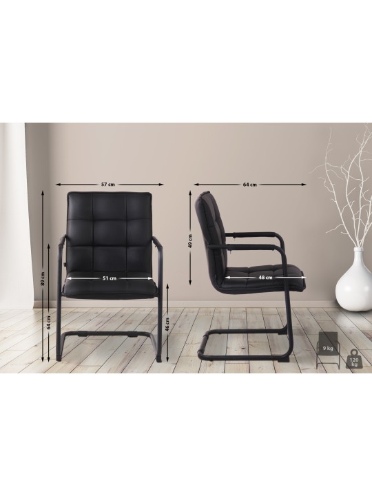 Vierailutuoli Gandia keinonahkaa, musta