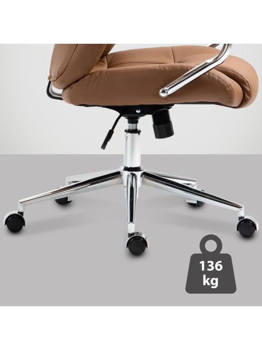 Työtuoli Salford aitoa nahkaa, vaaleanruskea