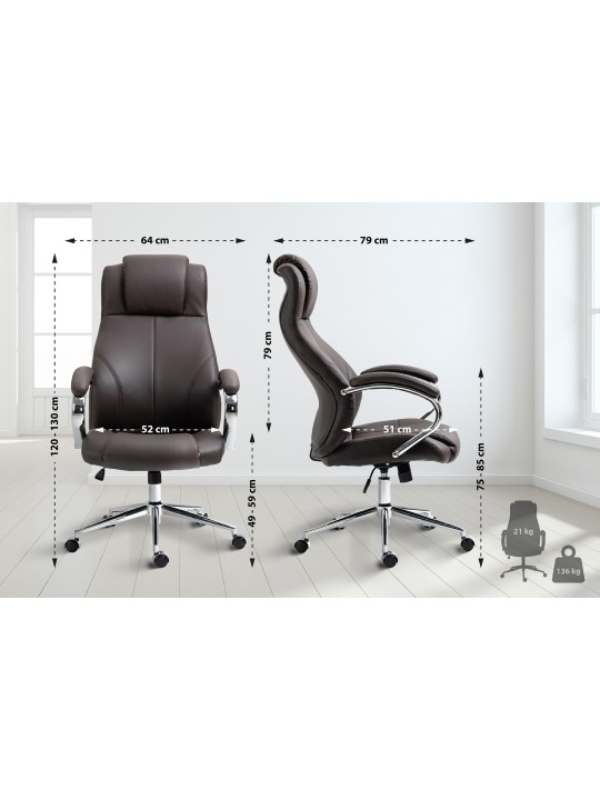 Työtuoli Salford aitoa nahkaa, ruskea Työtuoli Salford aitoa nahkaa, ruskea