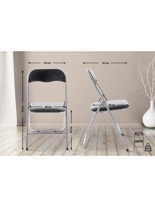 Felix kokoontaitettava tuoli, musta/hopea