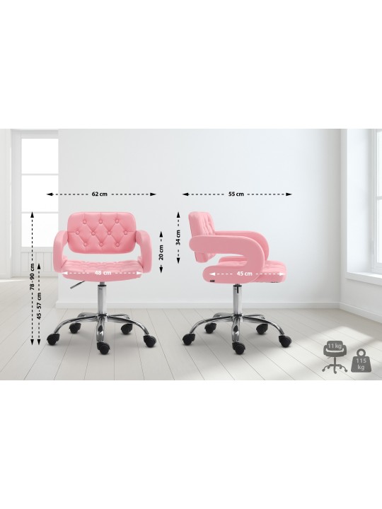 Työjakkara Dublin keinonahkaa, pinkki