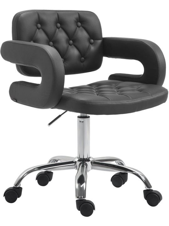 Työjakkara Dublin keinonahkaa, musta