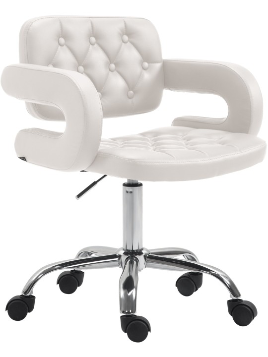 Työjakkara Dublin keinonahkaa, valkoinen