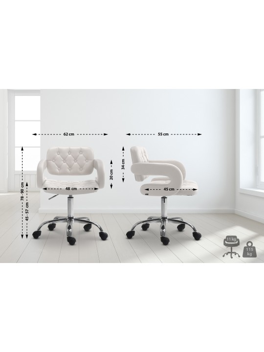 Työjakkara Dublin keinonahkaa, valkoinen